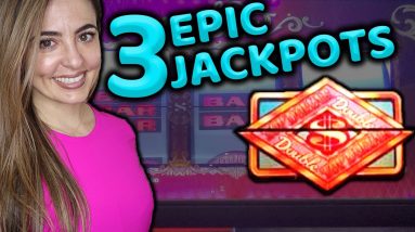 3 EPIC JACKPOTS on Double TOP DOLLAR in Las Vegas!