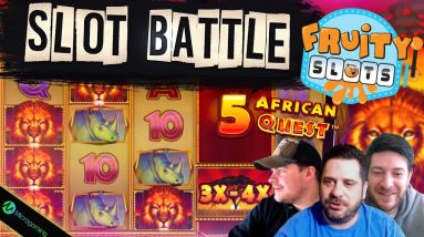 SLOTS BATTLE TIME! MICROGAMING v FRUITYSLOTS!