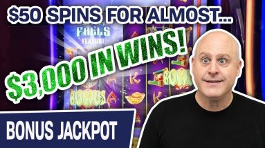 💱 ALMOST $3,000 FROM FOUR CASH FALLS WINS 💧 Incredible $50 Slot Spins