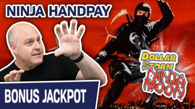 🐱‍👤 JACKPOT HANDPAY on NINJA MOON! 💸 Incredible Dollar Storm Slot Machine Action!