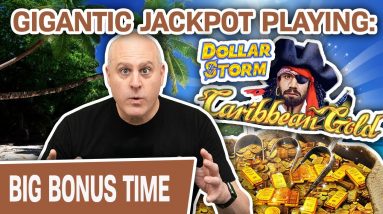 😱 GIGANTIC JACKPOT Playing Dollar Storm: Caribbean Gold ➕ ANOTHER Big Handpay, Too!
