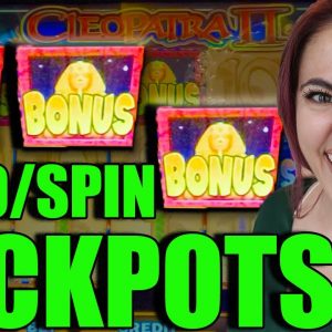 $100/SPINS WIN 2 HANDPAY JACKPOTS ON CLEO 2!