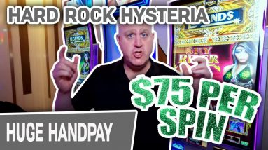 🤪 Jackpot + Jackpot = HARD ROCK HYSTERIA 💵 $75 Per Spin Playing SLOTS in FLORIDA