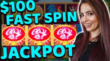 $100/FAST SPIN in Las Vegas on Dragon Cash Hits JACKPOT HANDPAY!