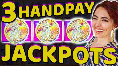 3 HANDPAY JACKPOTS on Buffalo Gold Collection in Vegas!