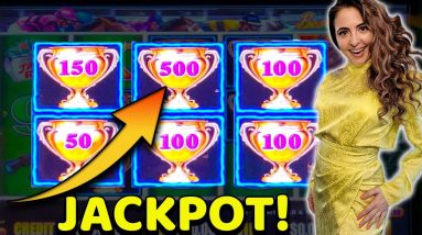 FAST SPIN LANDS $500 TROPHY + JACKPOT HANDPAY on Lightning Link!