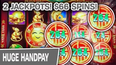 ✌ 2 JACKPOT HANDPAYS on the LAS VEGAS STRIP ✨ I’m Betting $66/Spin on Rising Fortunes