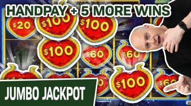 🖐 HUGE HANDPAY on Dollar Storm ➕ Five Additional Wins, Playing $50 Per Spin