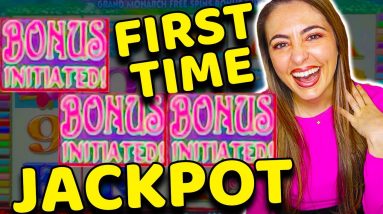 BEGINNERS LUCK! JACKPOT HANDPAY on Grand Monarch Game in Vegas!