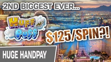 👀 $125/SPIN?! My 2ND BIGGEST Huff N Puff HANDPAY JACKPOT Ever 🍸 At Cosmo LAS VEGAS