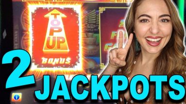 2 JACKPOTS using FREE PLAY on RISING FORTUNE in #VEGAS