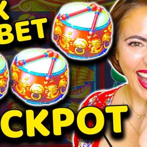 I MAX BET $220 on DANCING DRUMS Slot Machine & WON a JACKPOT HANDPAY!