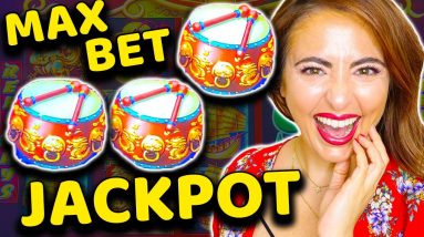 I MAX BET $220 on DANCING DRUMS Slot Machine & WON a JACKPOT HANDPAY!