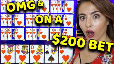 OMG!! 2 ROYAL FLUSHES on $200/BET on Video Poker in VEGAS!!! MASSIVE HANDPAY!