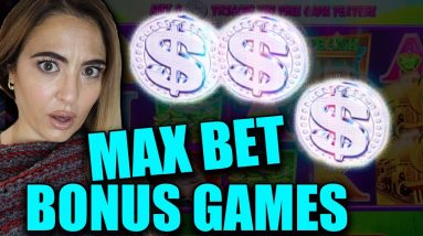 MAX BET 💰 BONUS GAMES 💰WON on ALL ABOARD SLOT MACHINE IN VEGAS!
