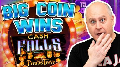 🌊 Cash Falls High Limit Slot Wins ☠️ Pirate’s Trove Big Coin Wins with $50 Max Bets