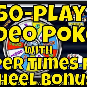 Jacks or Better 50-Play Video Poker with Super Times Pay Wheel Bonus!