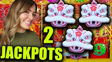 2 JACKPOTS on HAPPY LANTERN High Limit Slot Machine!